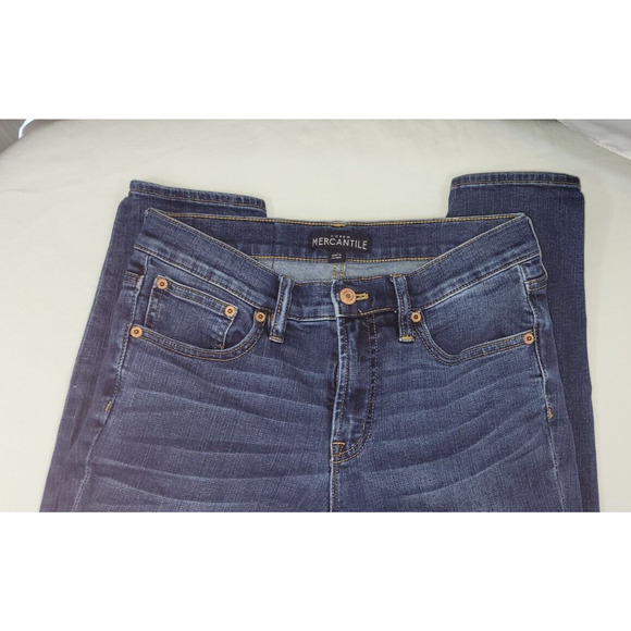 J Crew Mercantile Womens 27WX30L 5 Pocket Straight Leg Dark Wash Jean - Picture 2 of 10